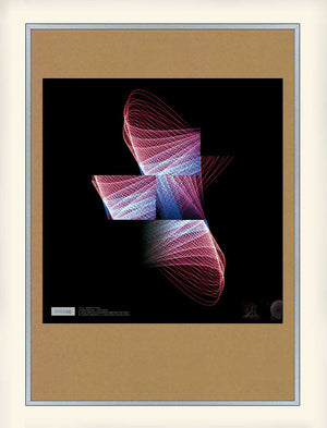 geometric abstract art print black cerise