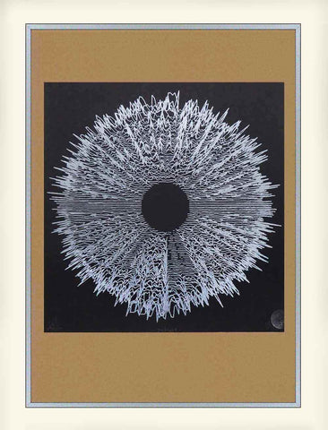 black and silver abstract art print