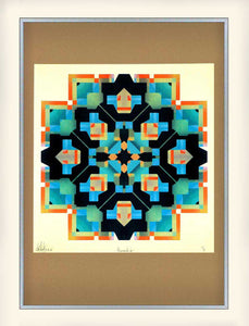 colourful geometric theme abstract art print