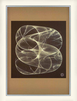 brown and gold geometric abstract art print